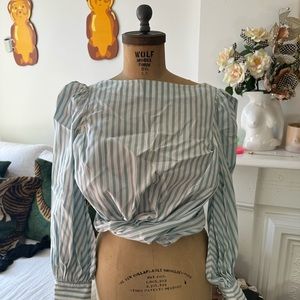 Johanna Ortiz blue striped shirt